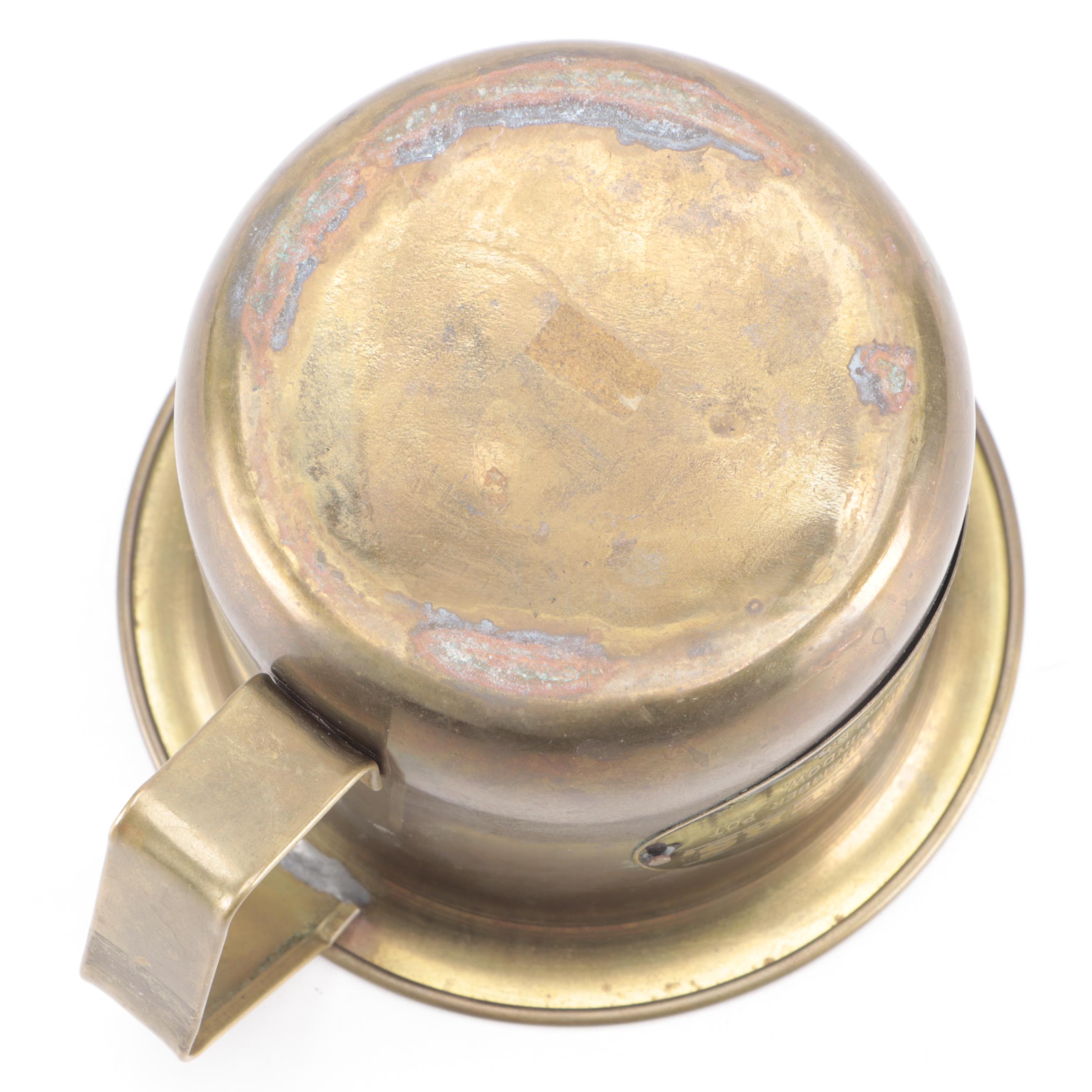 Central Pacific Railroad Brass Chamber Pot, Early to Mid20th Century