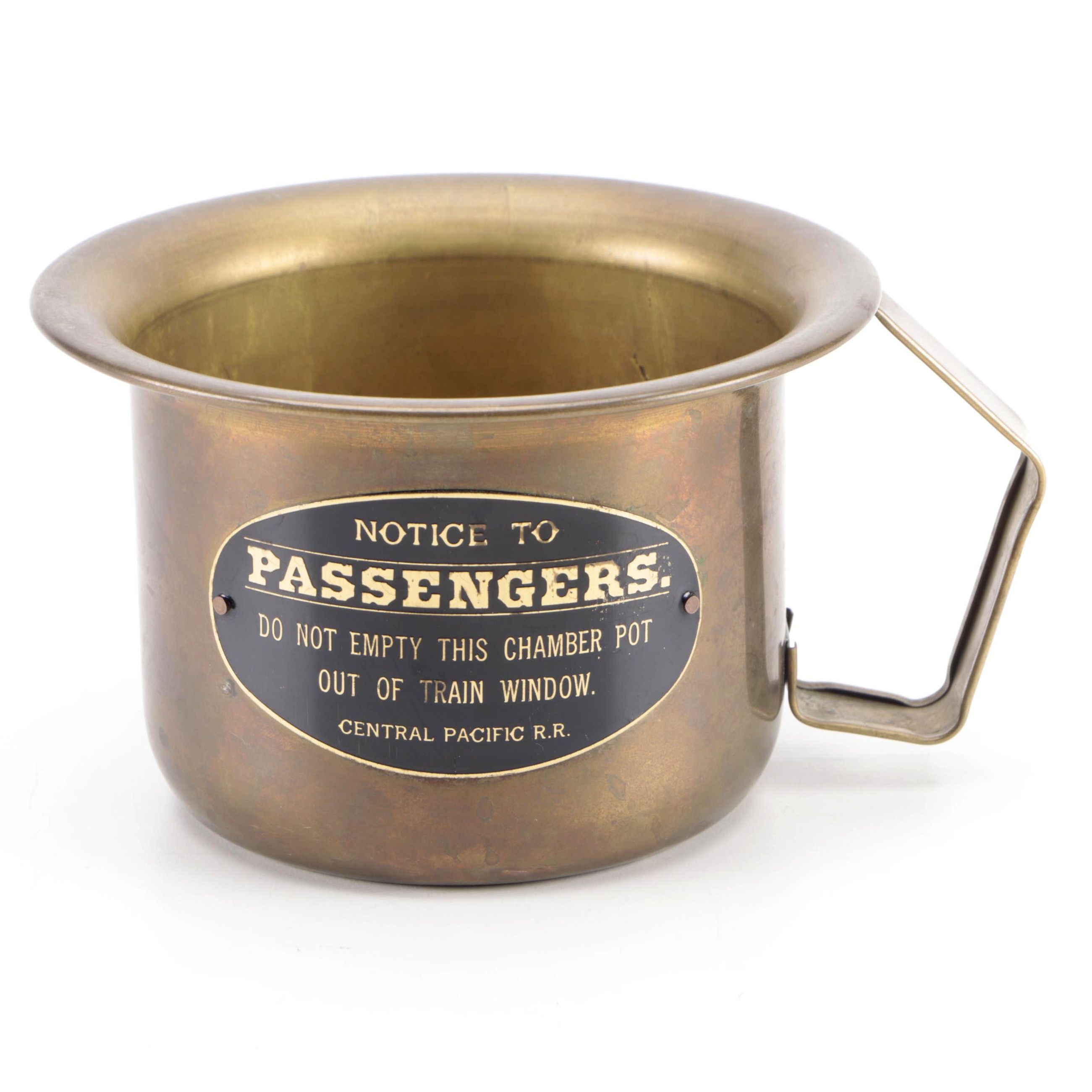 Central Pacific Railroad Brass Chamber Pot, Early to Mid20th Century