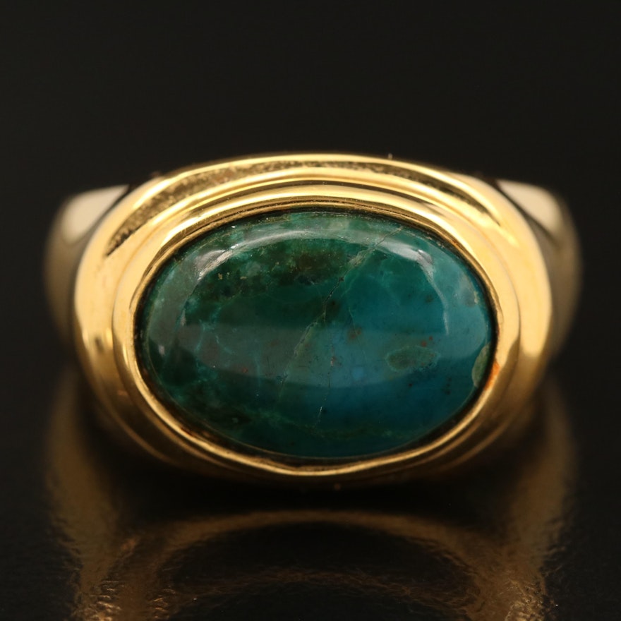 Sterling and Chrysocolla East West Ring