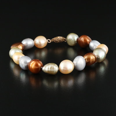 Multicolored Pearl Bracelet with 14K Clasp