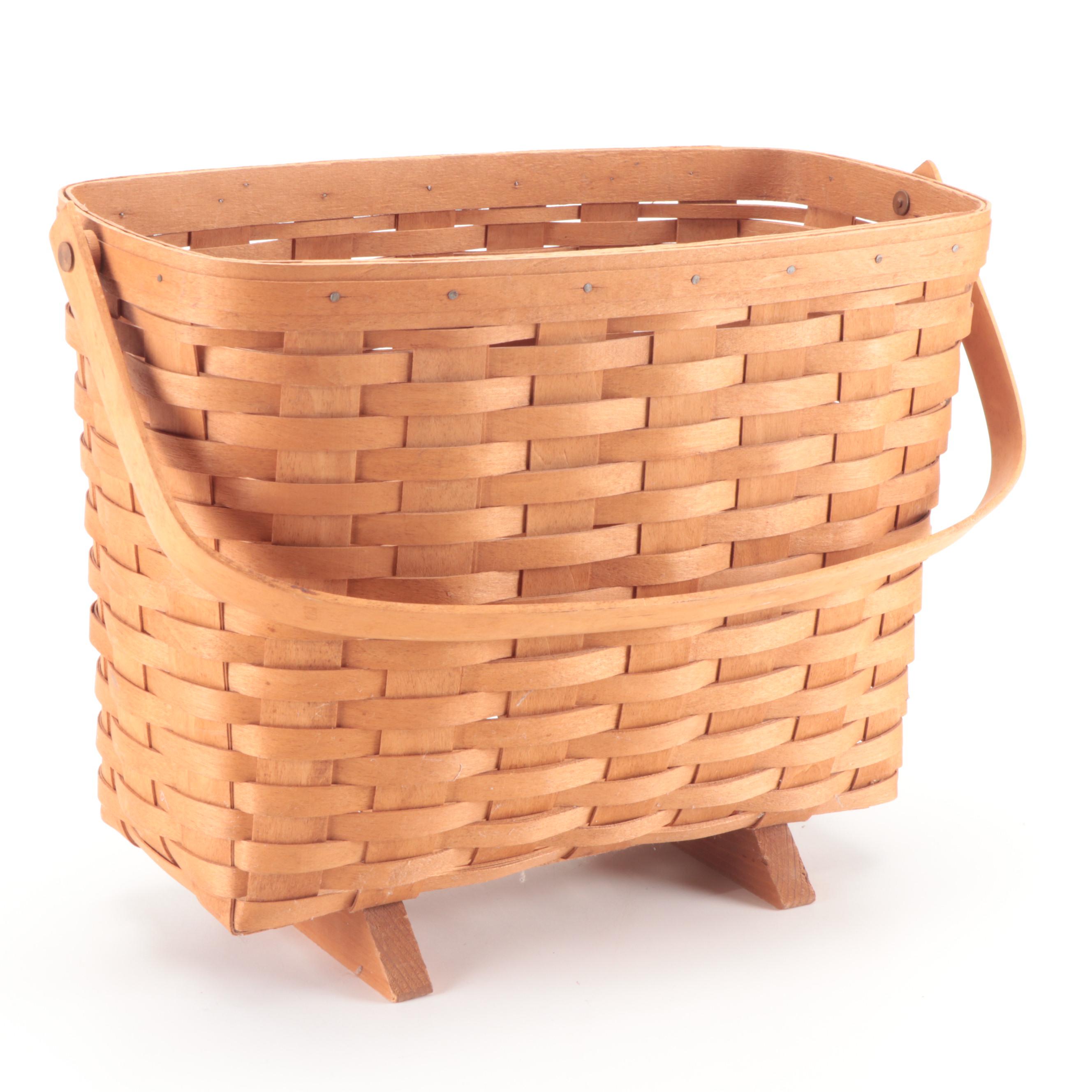 Longaberger Woven Maple Magazine Basket and Double Handle Basket EBTH