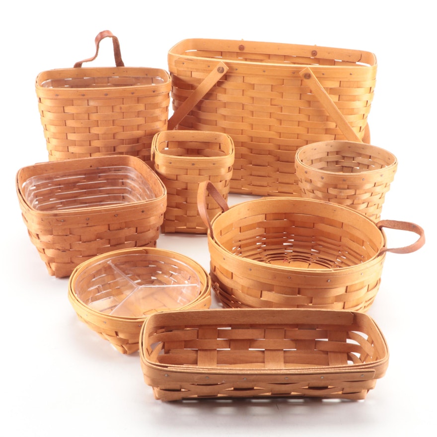 Longaberger Woven Maple Double Handle Basket, Wall Basket and Other Baskets