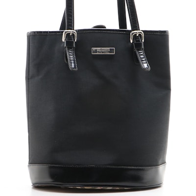 Burberrys Blue Label Handbag in Black Nylon with Nova Check Trim