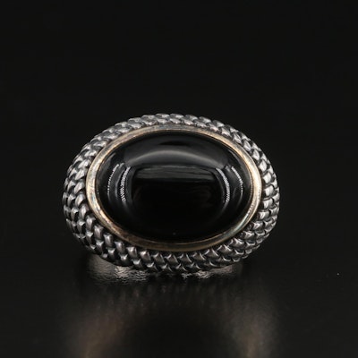 Sterling Black Onyx Ring with 14K Accent