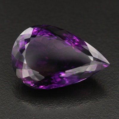 Loose 35.51 CT Pear Faceted Amethyst