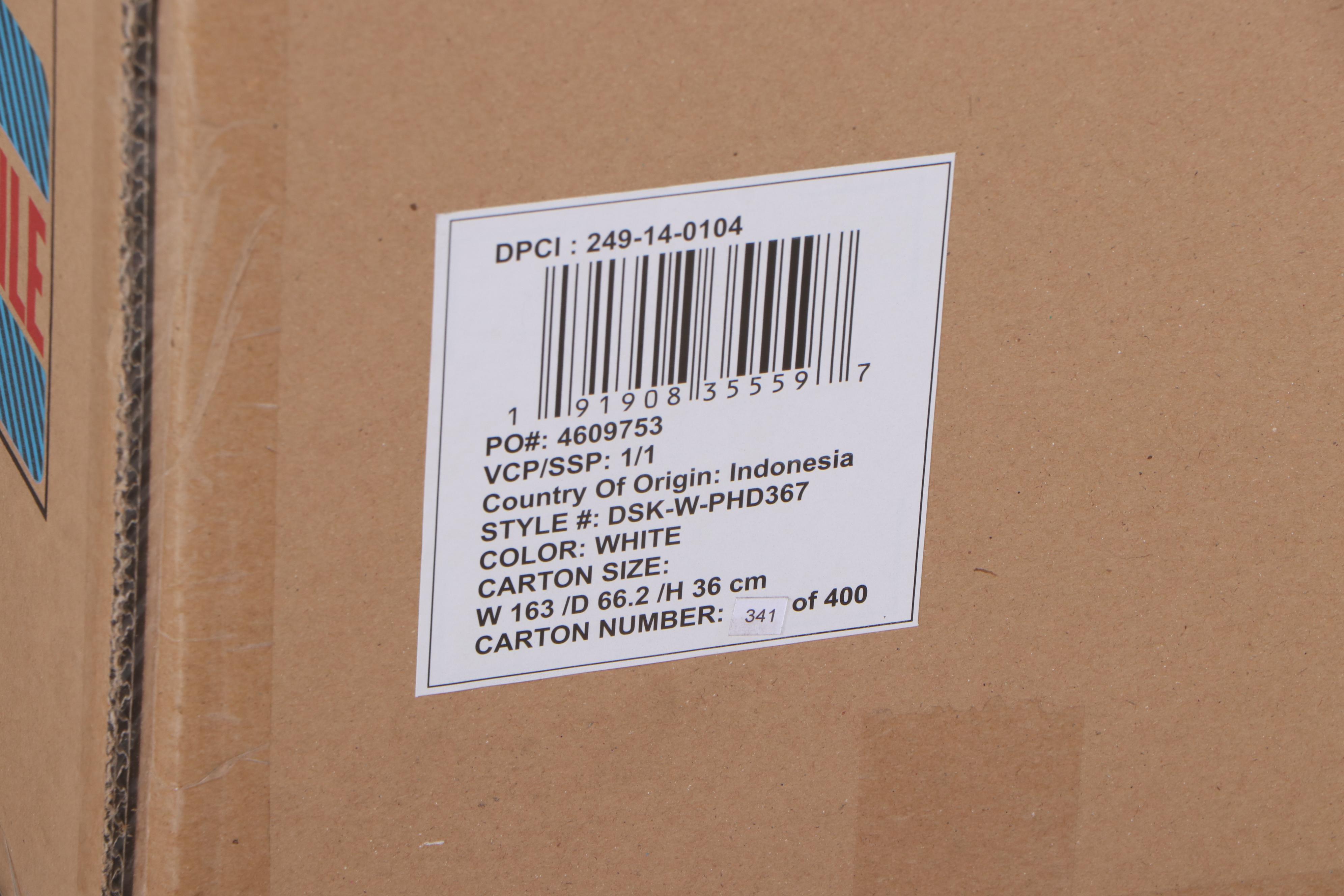 Threshold with Studio McGee Dana Point White Wood Writing Table EBTH