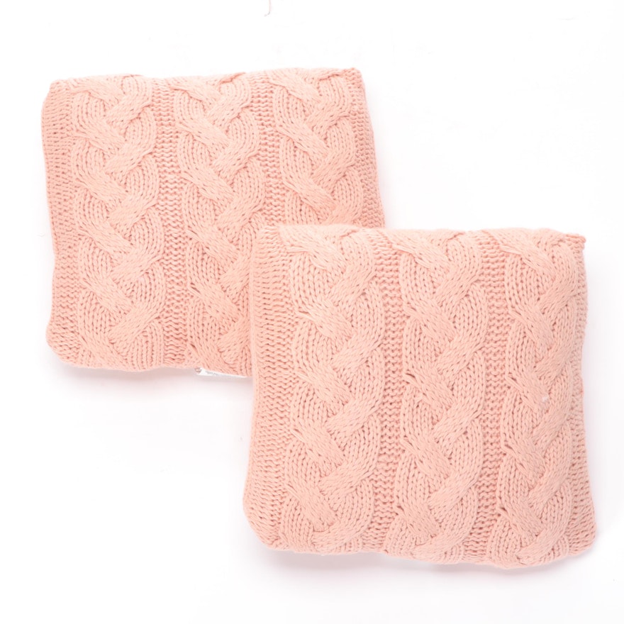 Pair of Threshold Cable Knit Throw Pillows