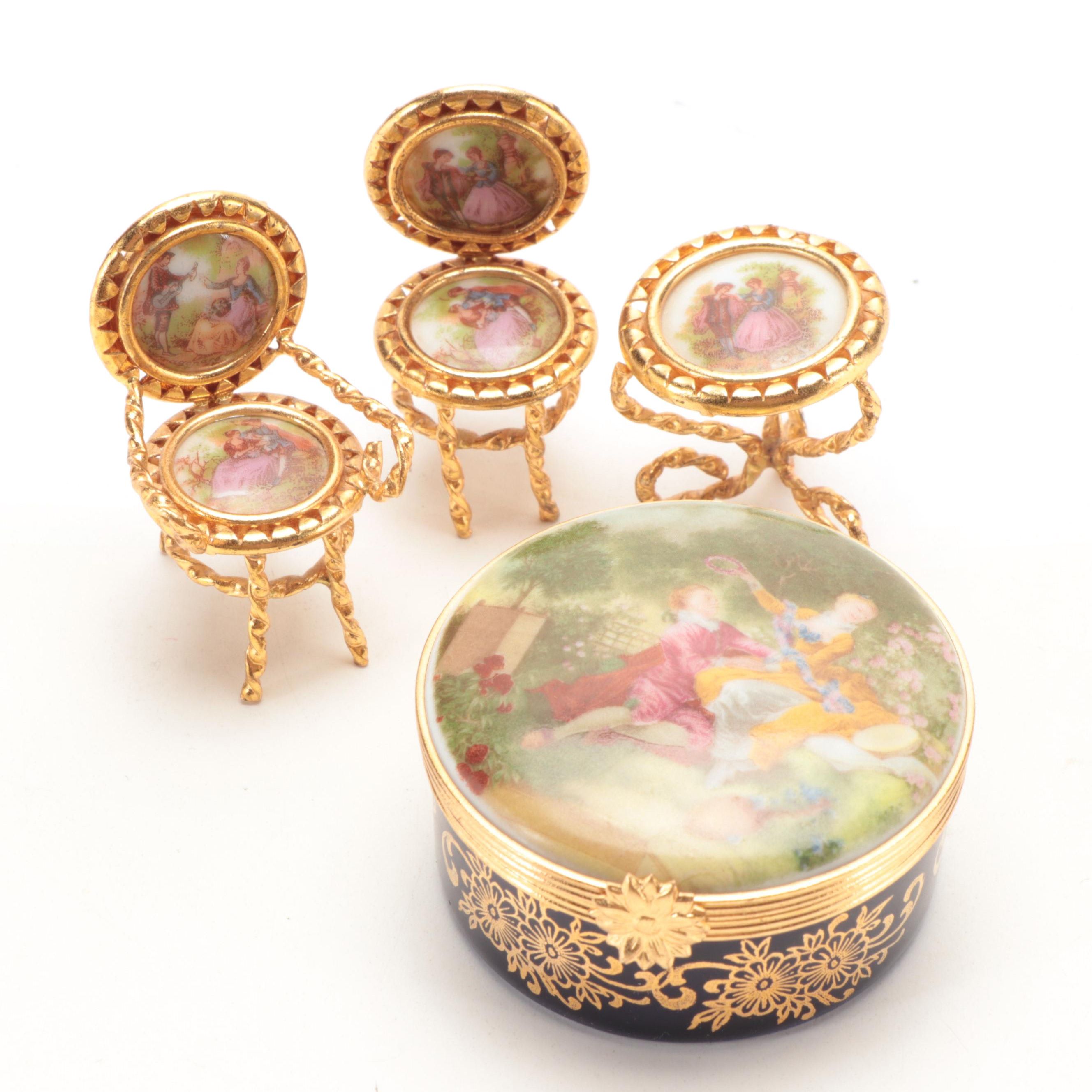 Impérial Limoges Porcelain Box and Limoges Miniatures EBTH