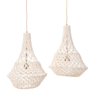 Pair of Opalhouse with Jungalow Moroccan Rope Hanging Pendant Lights