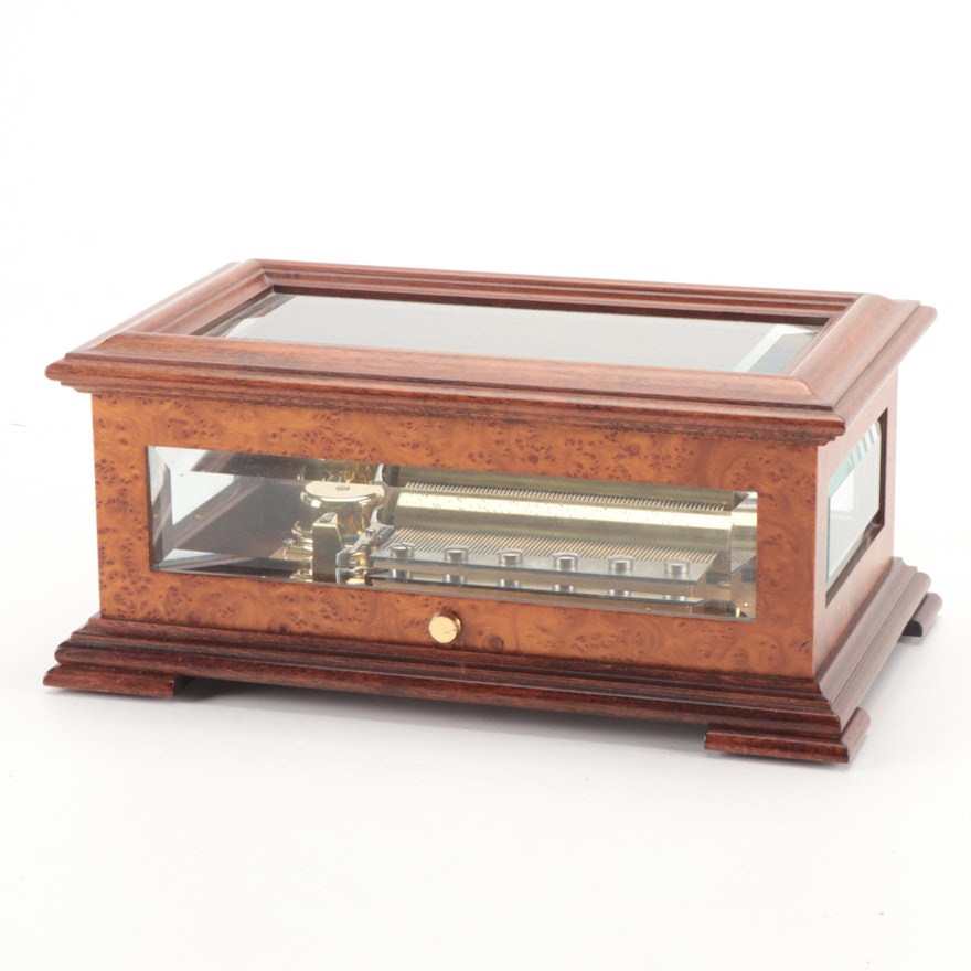 Reuge Birdseye Maple and Glass Music Box