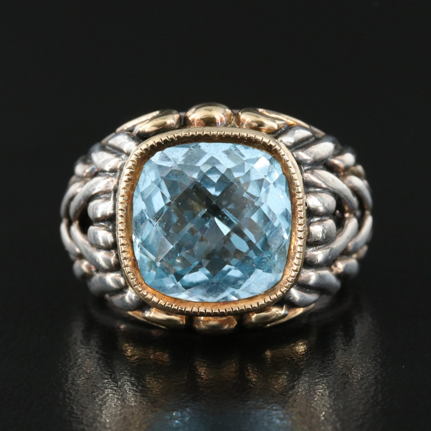Sterling Topaz Ring with 18K Accents
