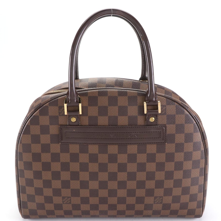 Louis Vuitton Nolita Handbag in Damier Ebene Canvas and leather