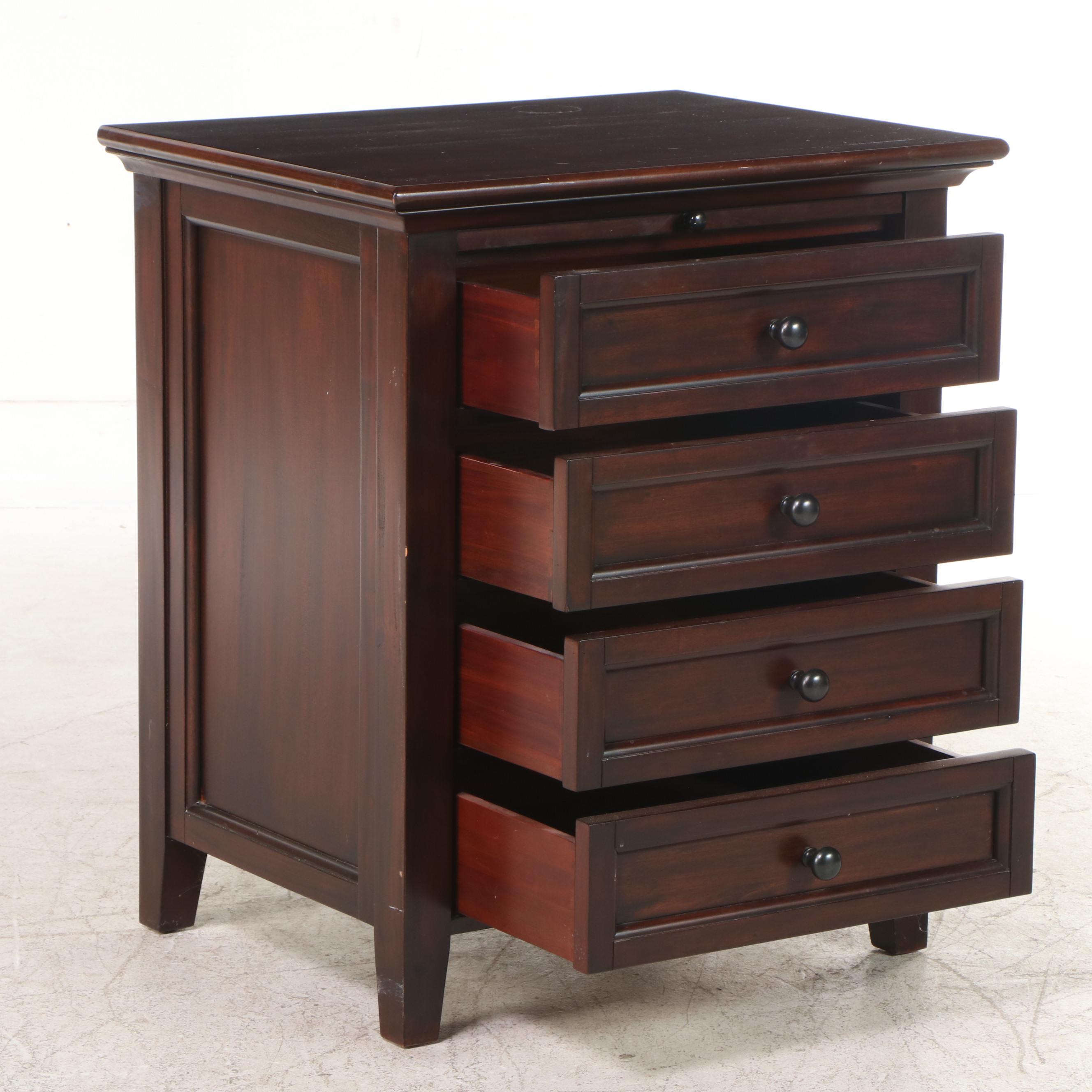 Pottery Barn "Hudson" Mahogany FourDrawer Nightstand EBTH