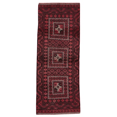 2'10 x 7'2 Hand-Knotted Afghan Baluch Carpet Runner