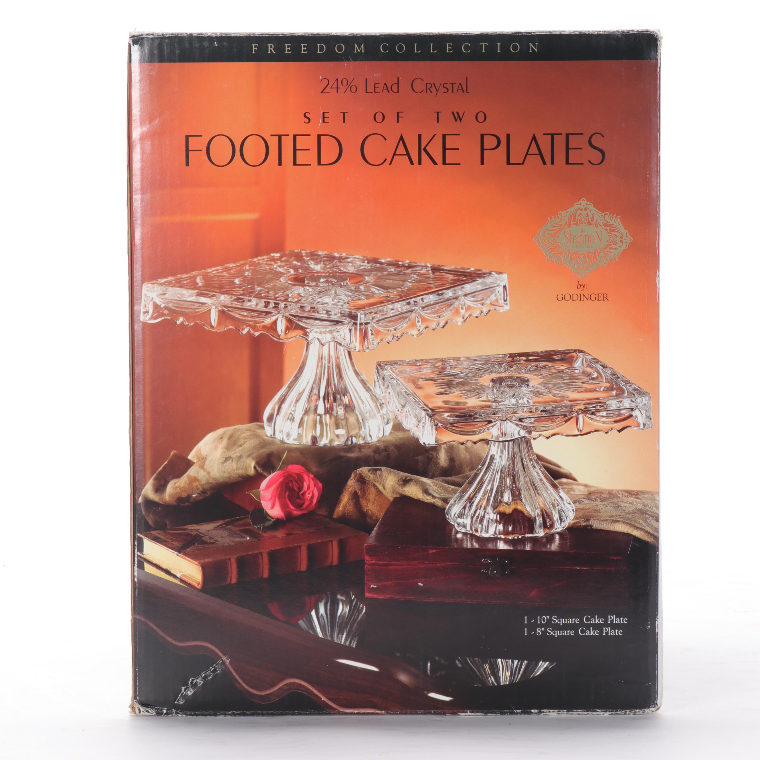 Trudeau Fondue Set with Godinger Crystal Cake Plates and Other Serveware EBTH