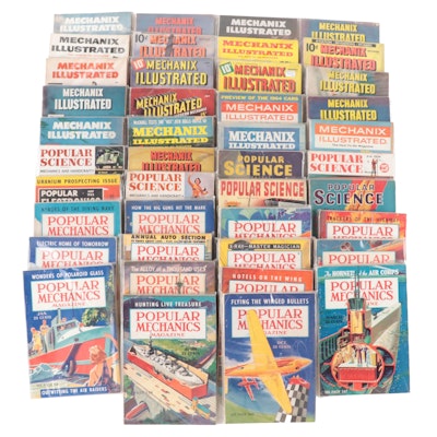 Popular Science, Mechanics and Mechanix Illustrated Magazines, Early-Mid 20th C.