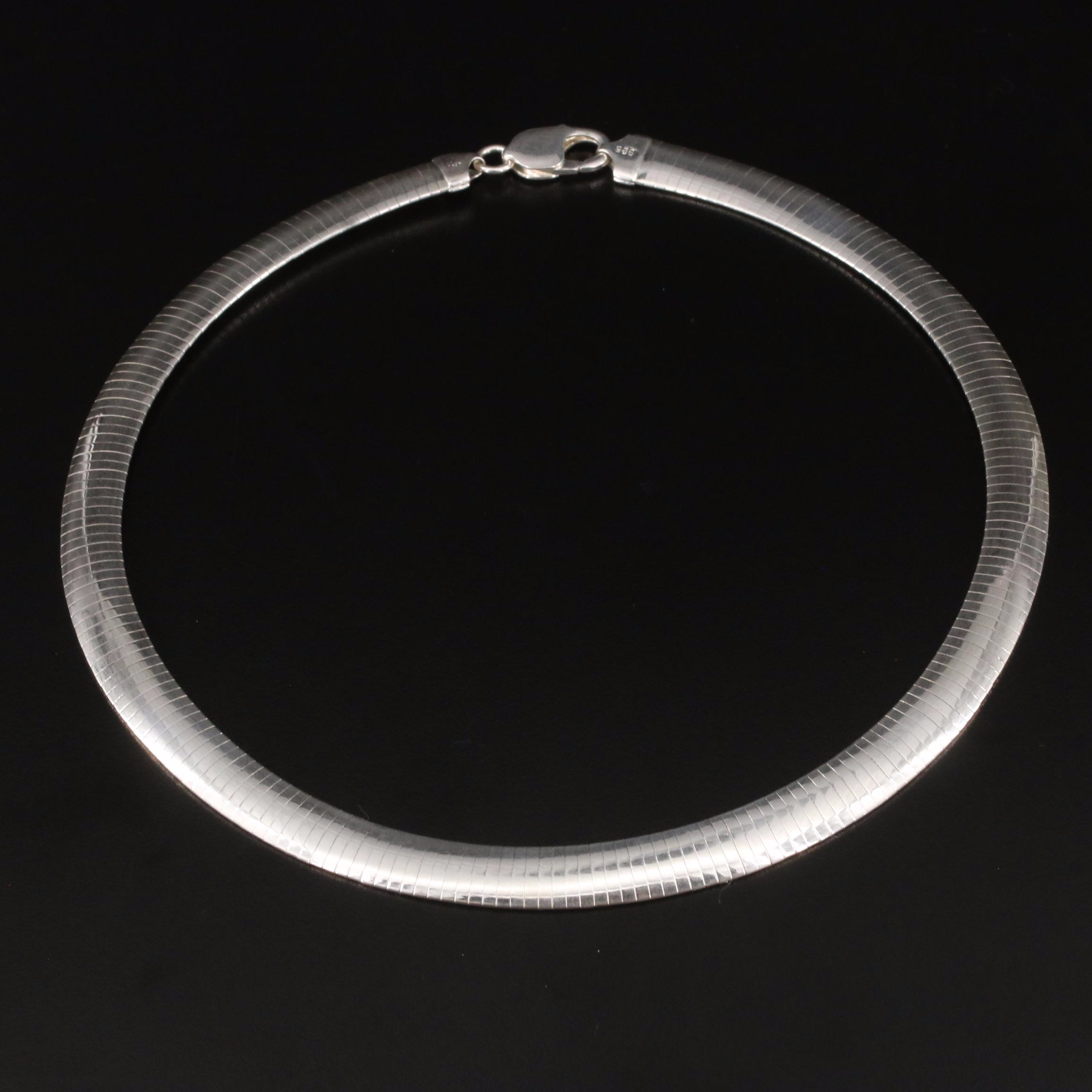 Sterling Omega Chain Necklace EBTH