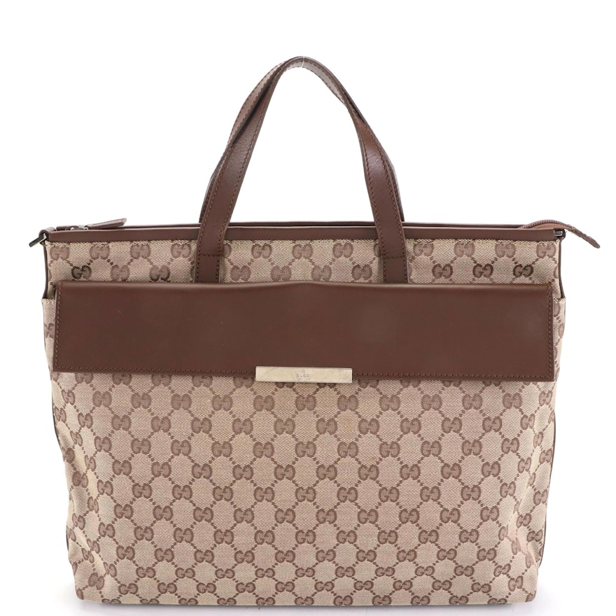 Gucci Tote  in GG Canvas and Leather