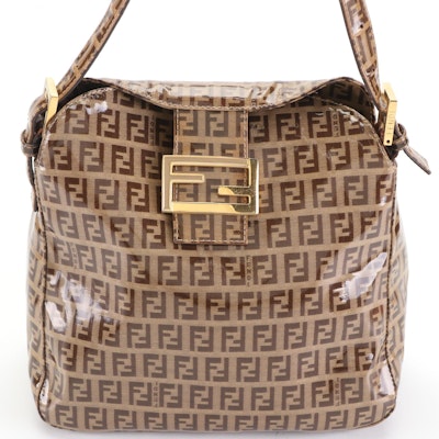 Fendi Handbag in Coated Zucca Canvas and Leather