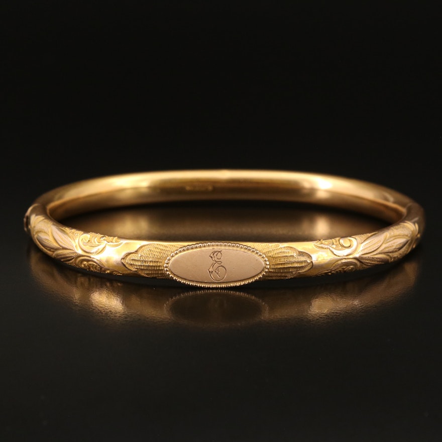 Antique George L. Paine Co. Gold Filled Hinged Bangle