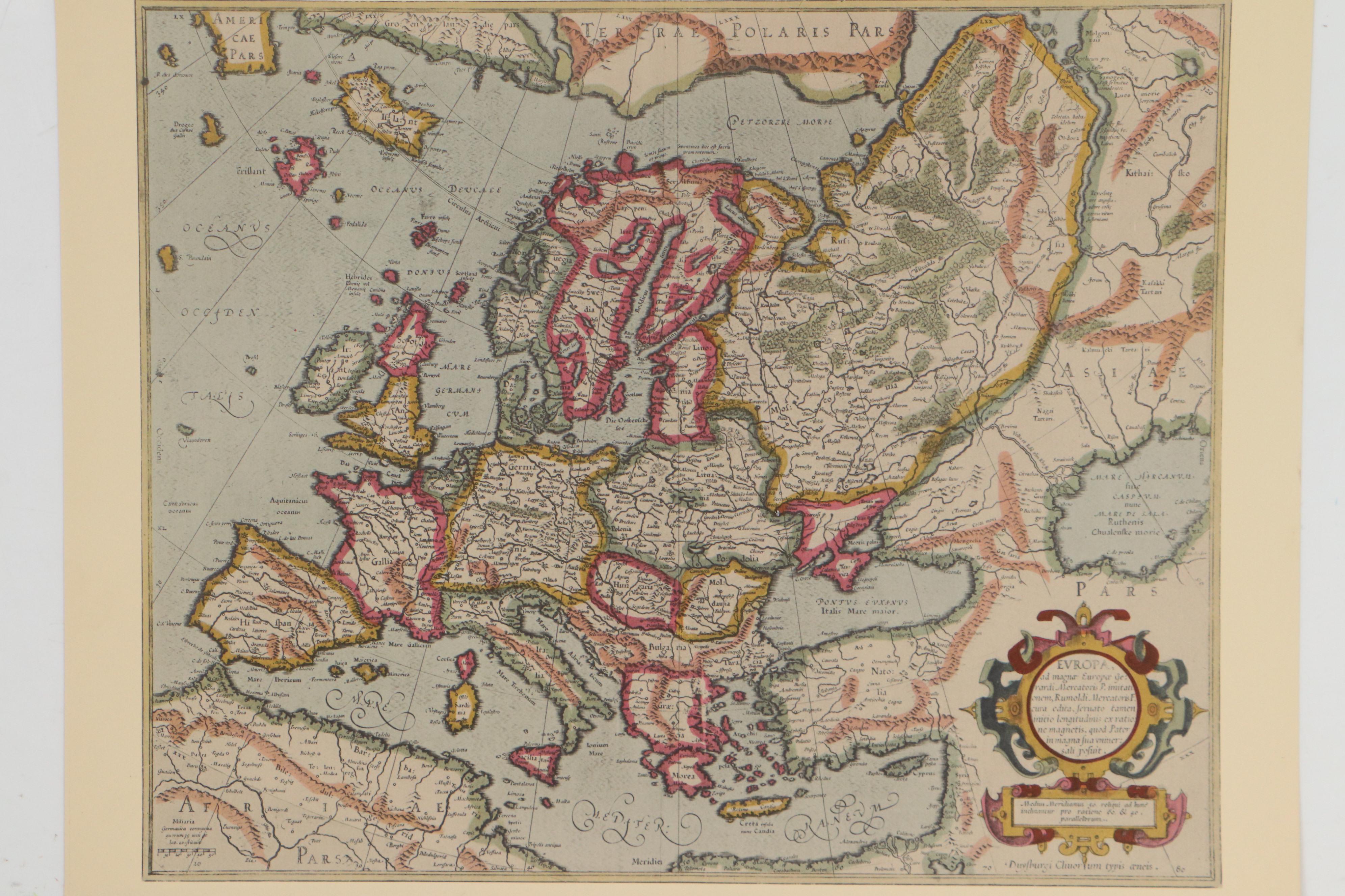 Giclée Maps After After Abraham Ortelius and More, Mid-20th Century | EBTH