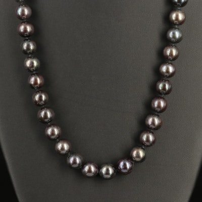 10.70 mm Semi-Baroque Pearl Necklace with 14K Clasp