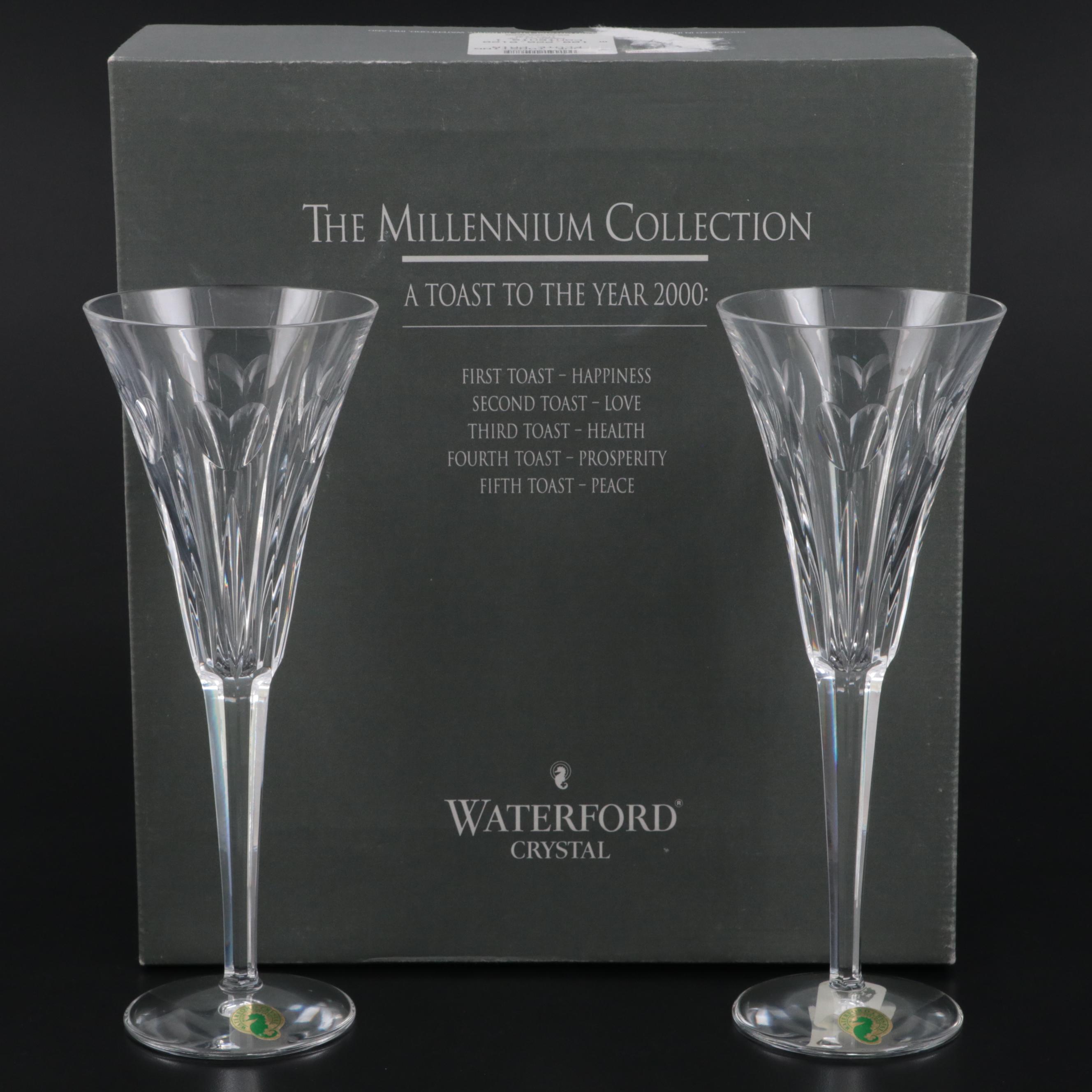 Waterford Crystal "Millennium Series" "Love" Toasting Fluted Champagne