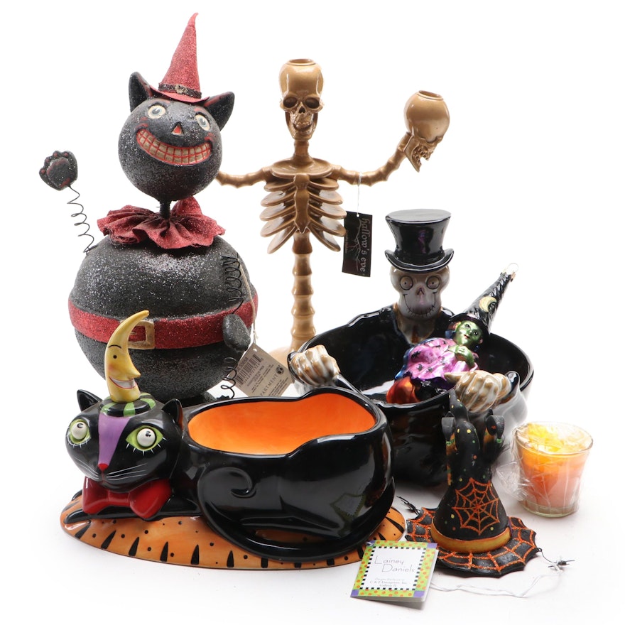 Halloween Table Décor Including Bowls, Box, Candlestick and More