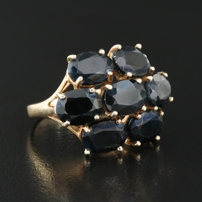 10K Sapphire Cluster Ring