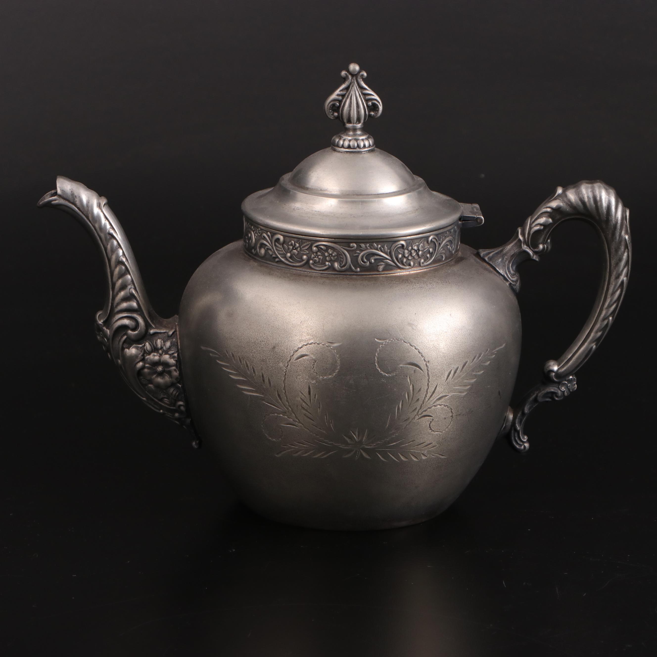 Royal Mfg. Co. and Forbes Silver Co. Silver Plate Tea Service and