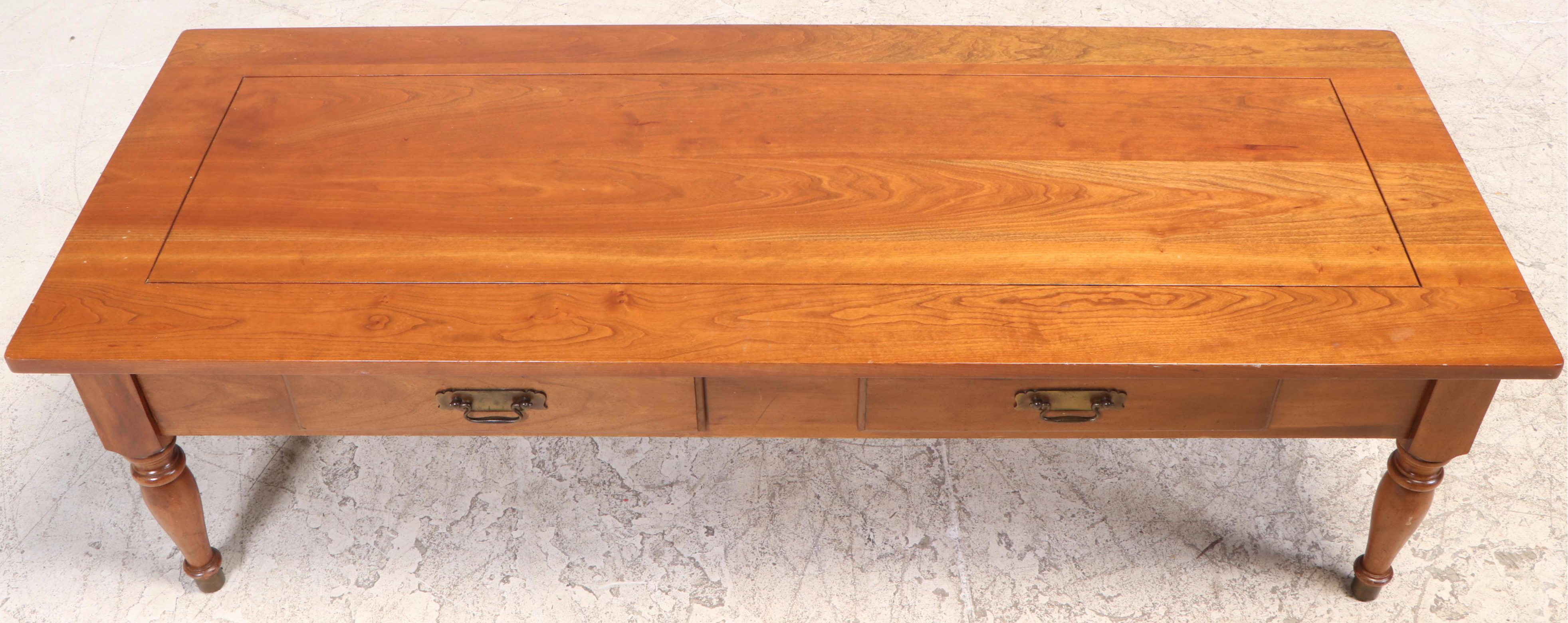 Harden Furniture Federal Style Cherrywood TwoDrawer Coffee Table EBTH
