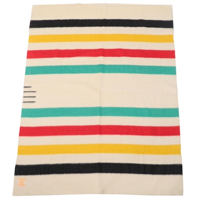Hudson's Bay 4 Point Wool Blanket, Early to Mid 20th Century