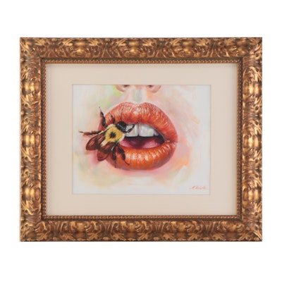 Violetta Rudakova Oil Painting "Bee Lips"