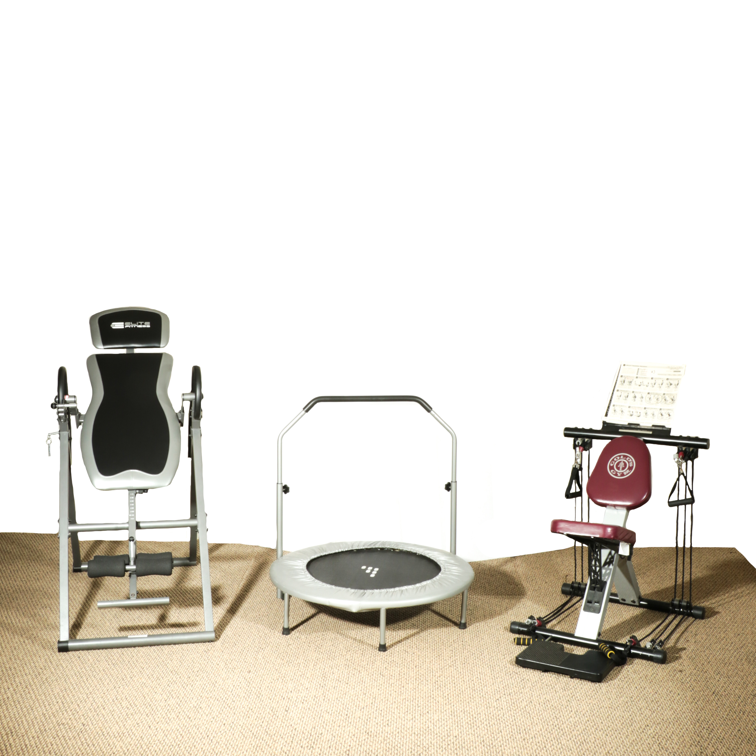 Elite Fitness Inversion Table, Gold's Gym Personal Trainer, Exercise Trampoline EBTH