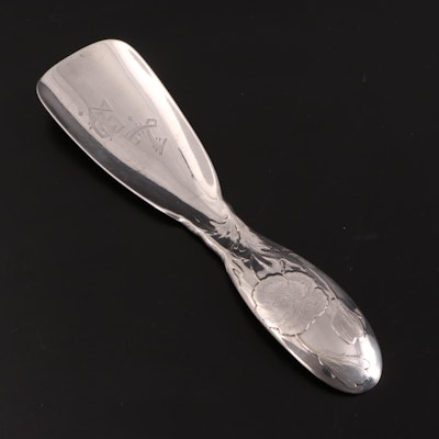 Tiffany & Co. Chased Sterling Silver Shoe Horn, Late 19th Century