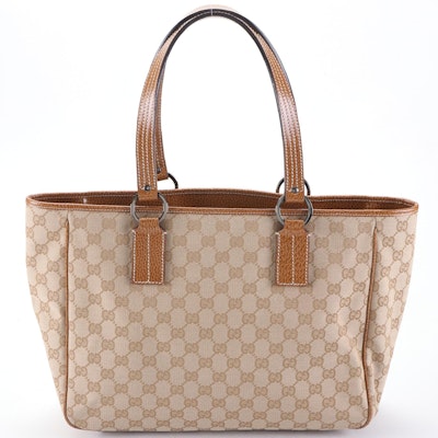Gucci GG Canvas and Leather Tote Bag
