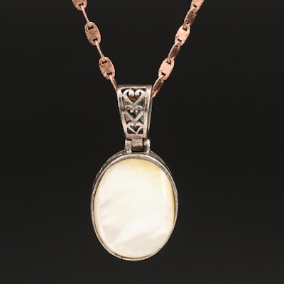 Sterling Mother-of-Pearl Pendant Necklace