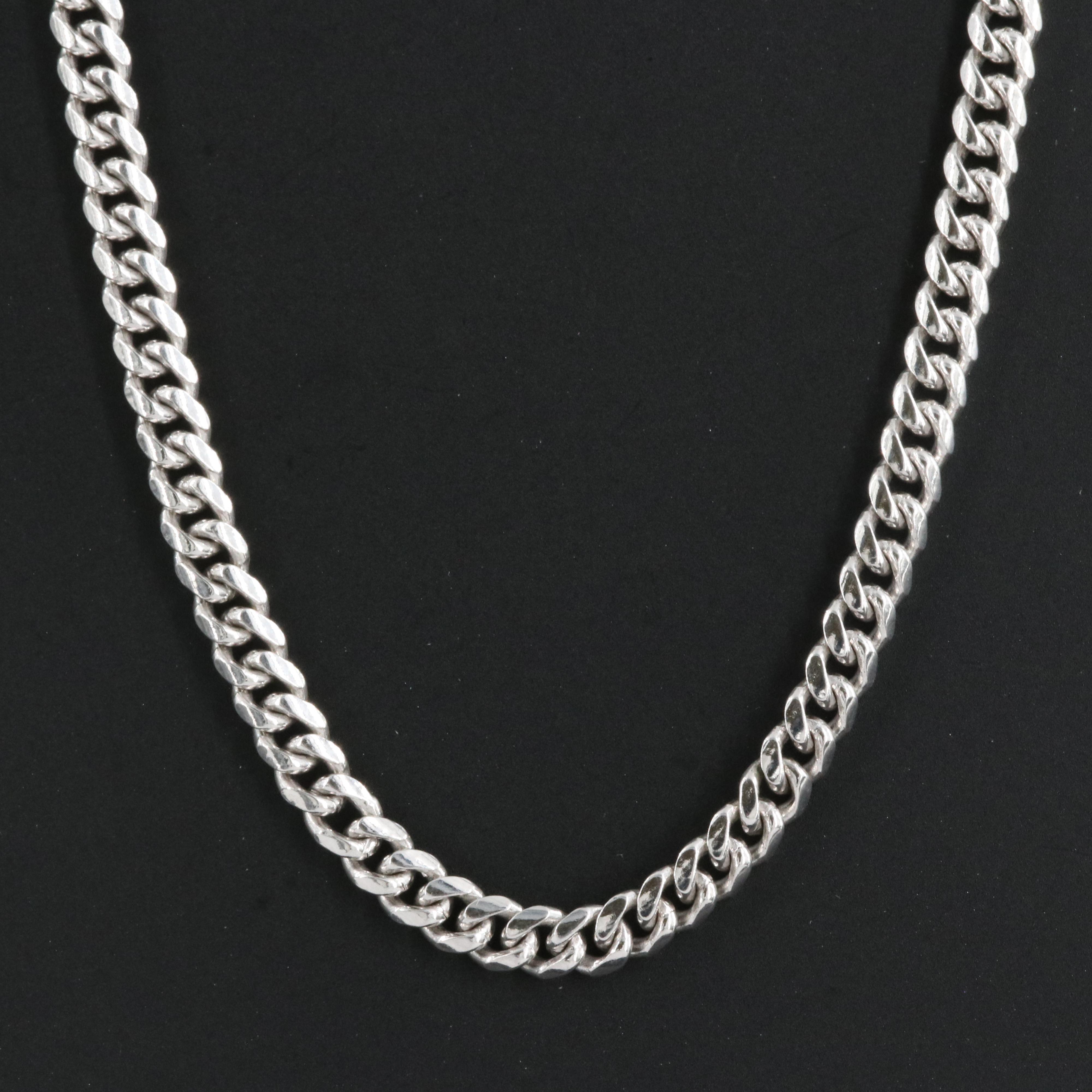 Sterling Curb Chain Necklace EBTH