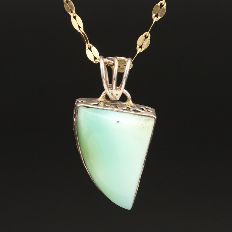 Sterling Agate Pendant Necklace