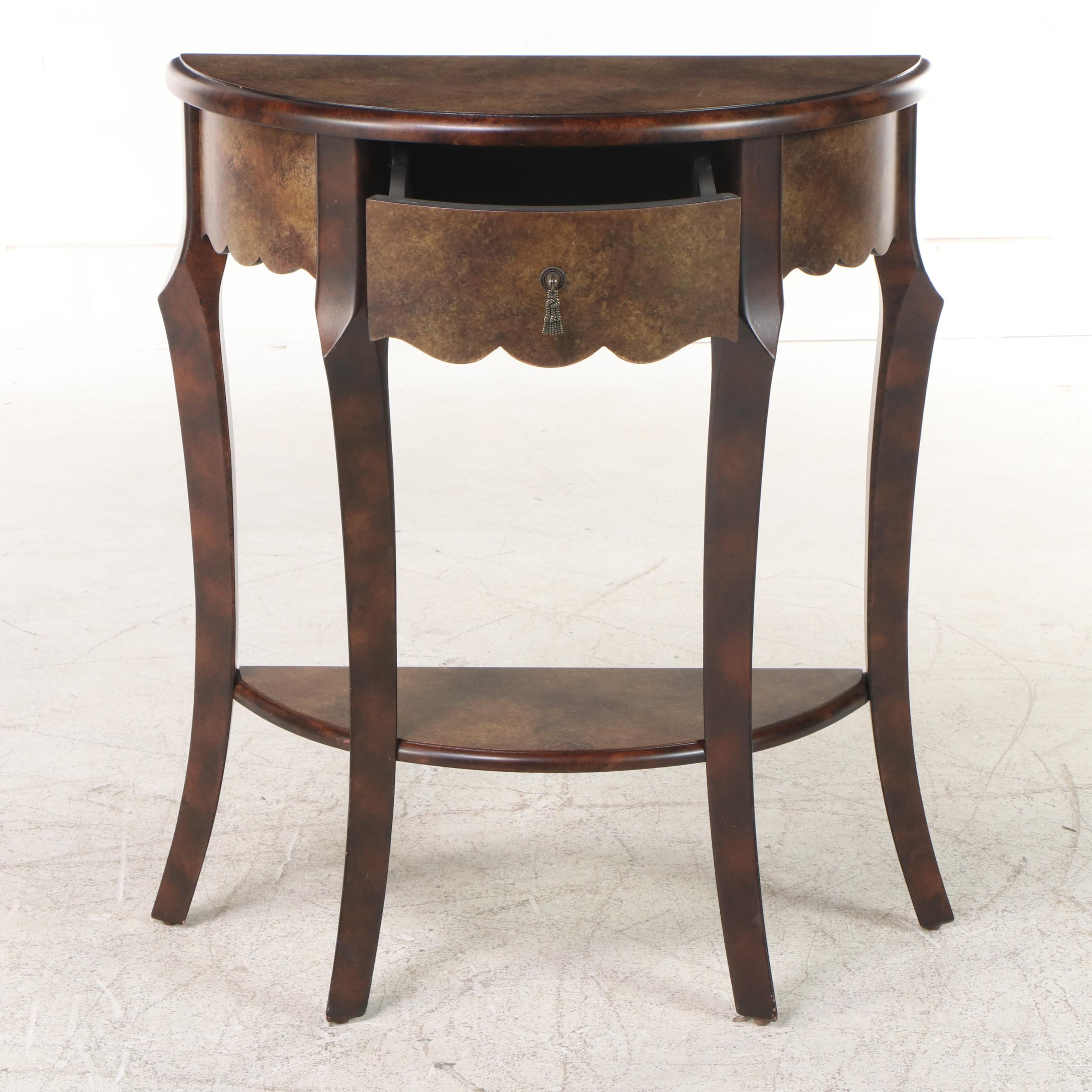 The Bombay Company Paint-Decorated Two-Tier Demilune Side Table | EBTH