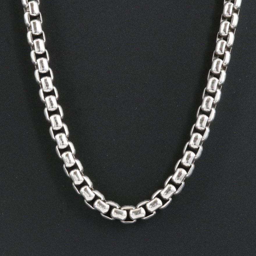 Italian Sterling Box Chain Necklace