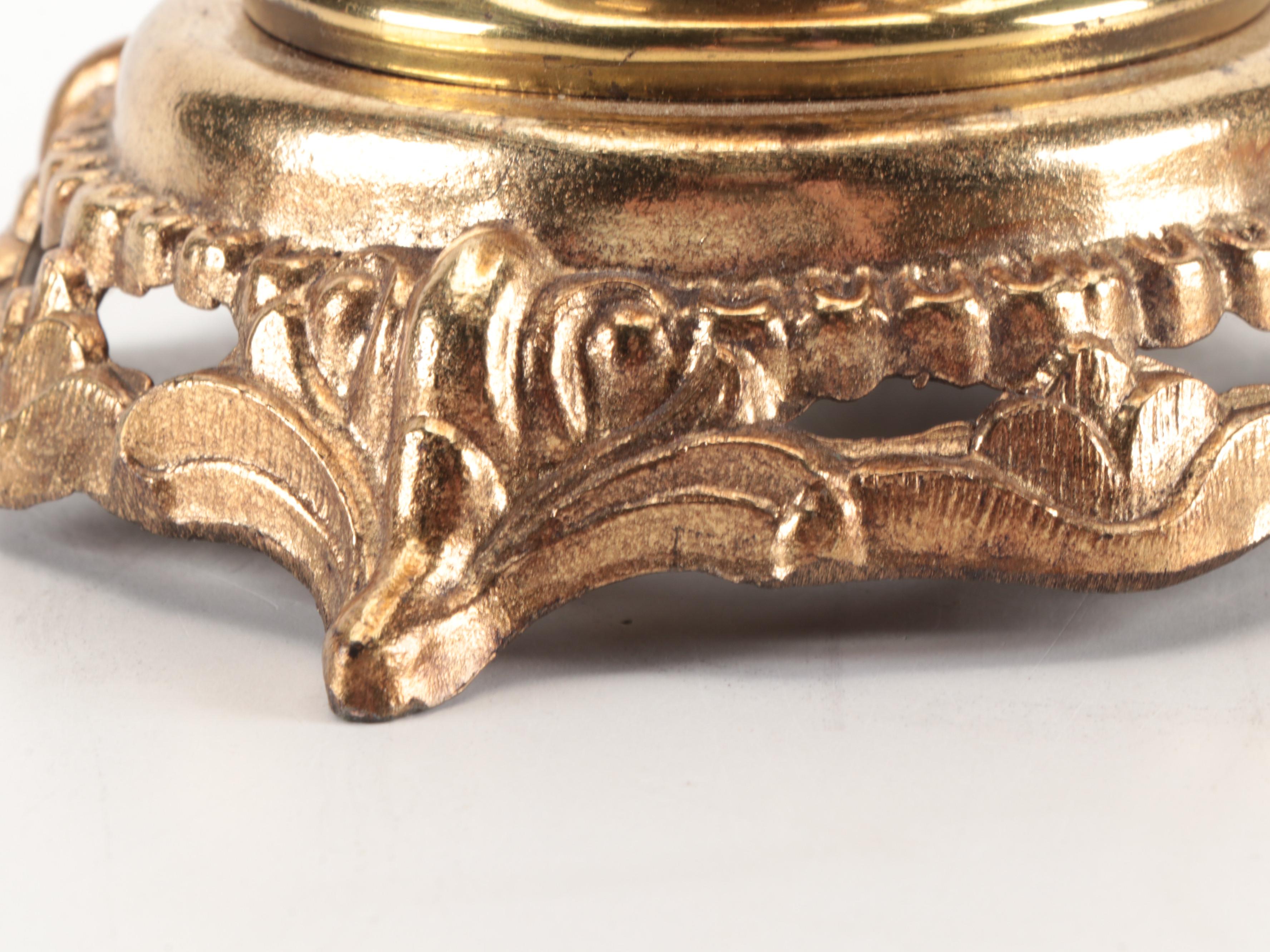 Accurate Casting Company Lamp Base With Nuart Glass Shade EBTH