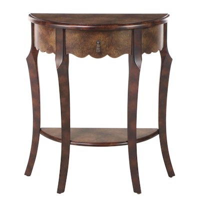 The Bombay Company Paint-Decorated Two-Tier Demilune Side Table