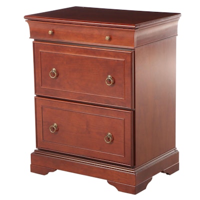 The Bombay Company Federal Style Cherrywood-Stained Three-Drawer Bedside Chest