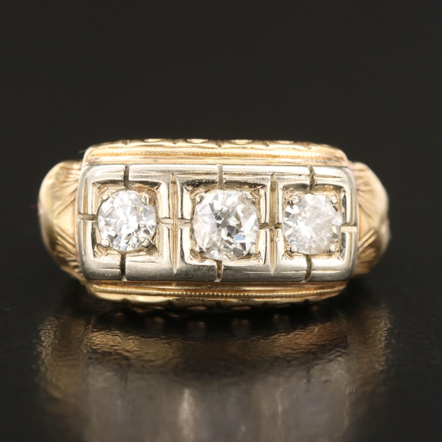 Antique 14K 0.50 CTW Diamond Ring