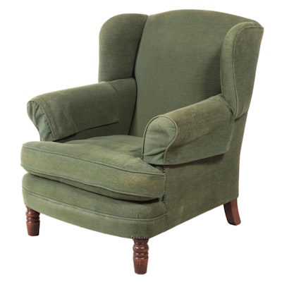 Custom-Upholstered Wingback Armchair