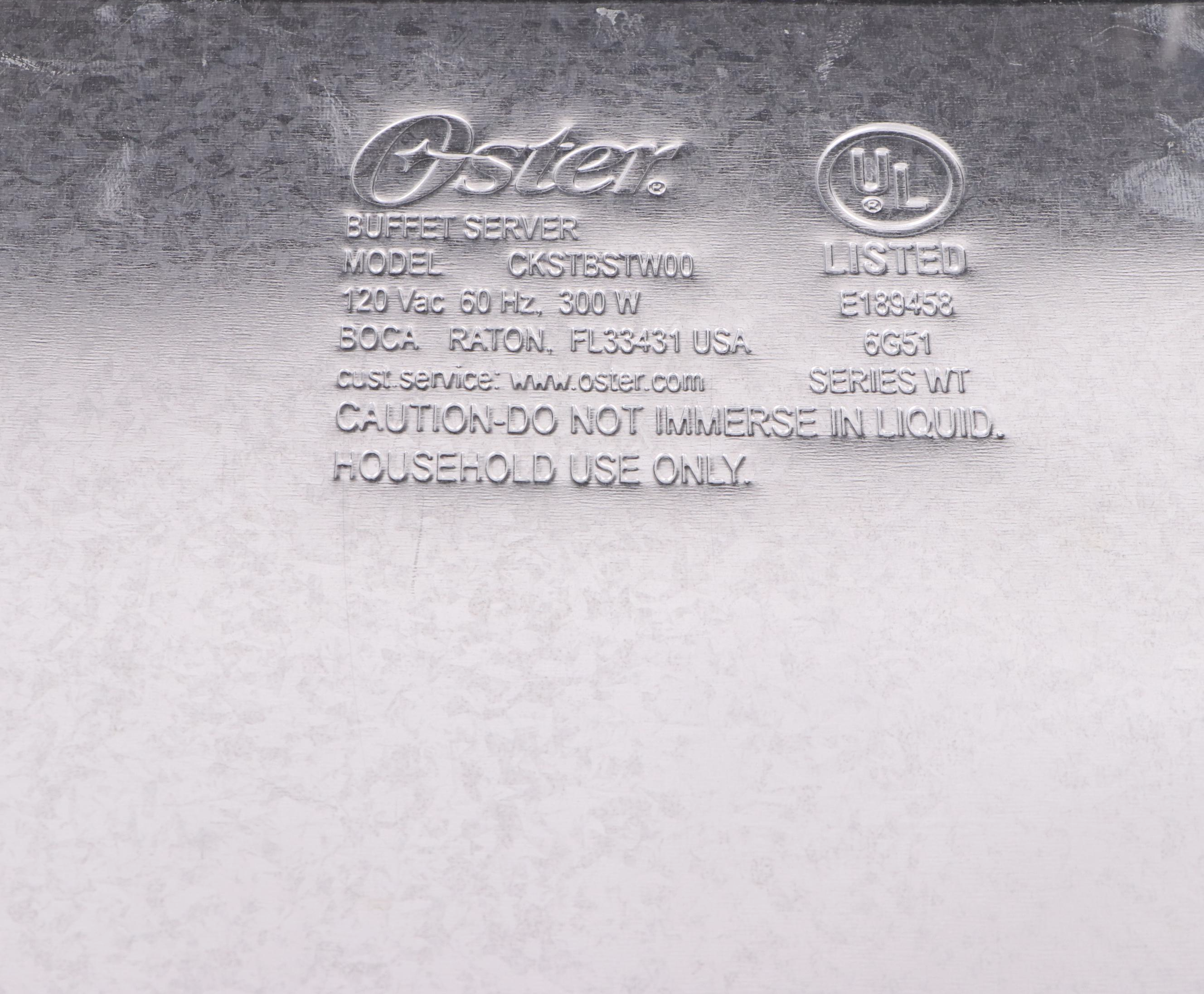 Salton "Cosmpolitan" Warming Tray with Oster Food Warmer and Chafing