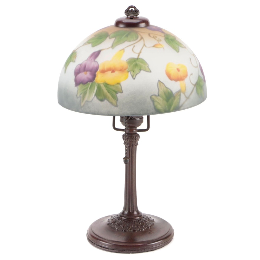 Handel Table Lamp with Reverse Painted Shade, Early/ Mid-20th Century