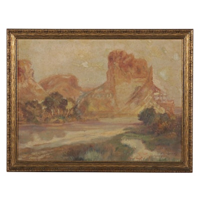 Oil Painting of Western Canyon Landscape