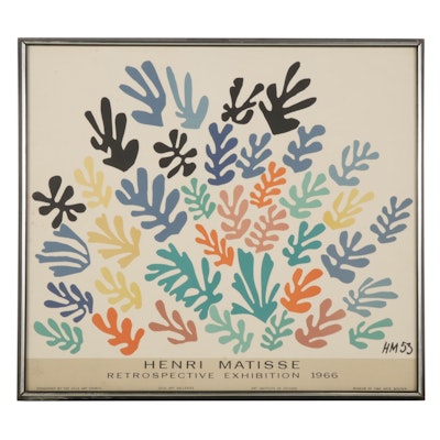 Color Lithograph Retrospective Exhibition Poster After Henri Matisse, 1966